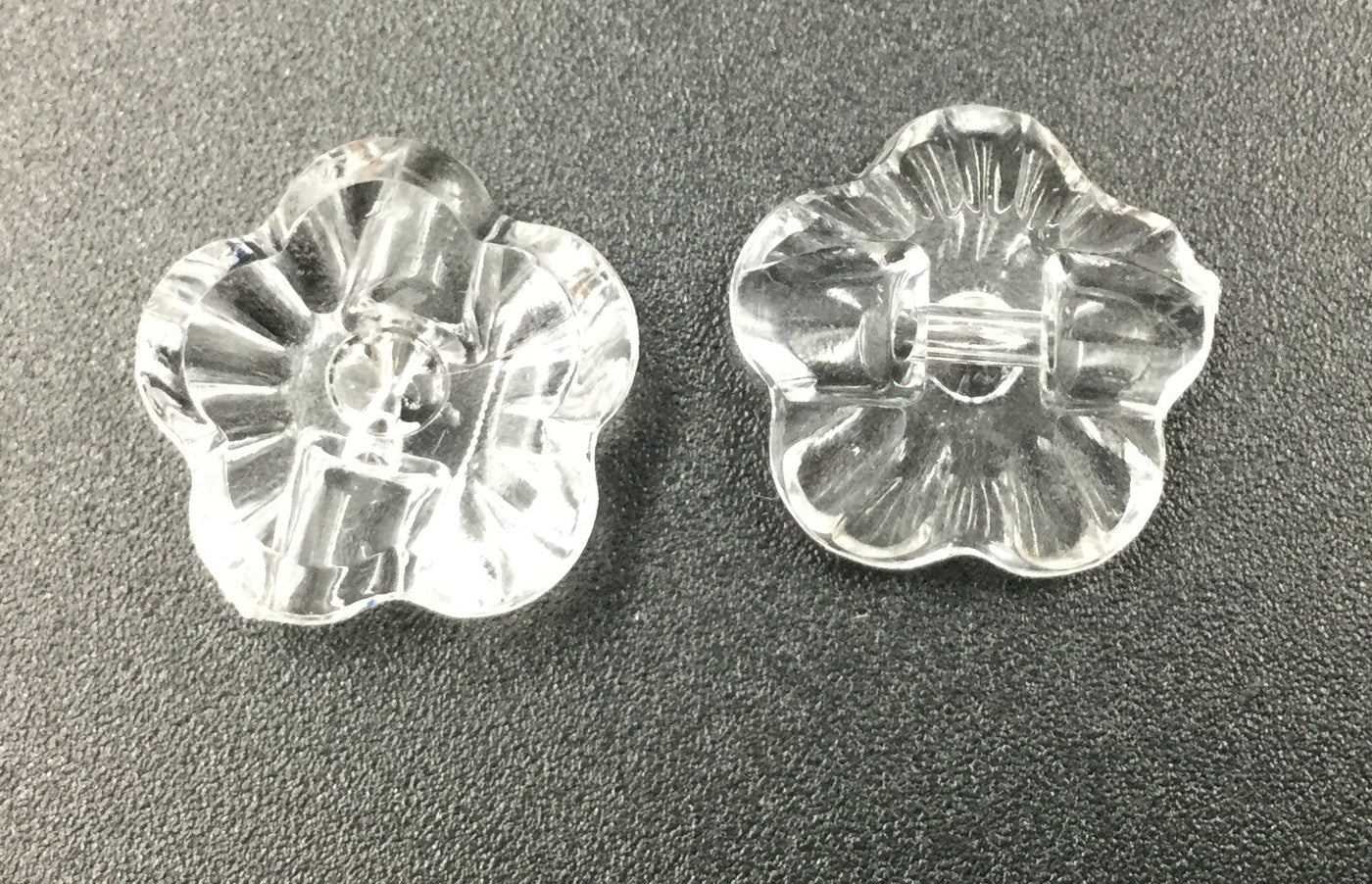 Transparent Flower Glass Acrylic Button