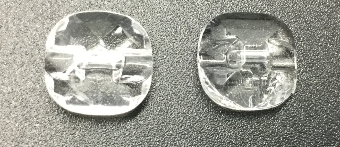 White Transparent Glass Acrylic Button