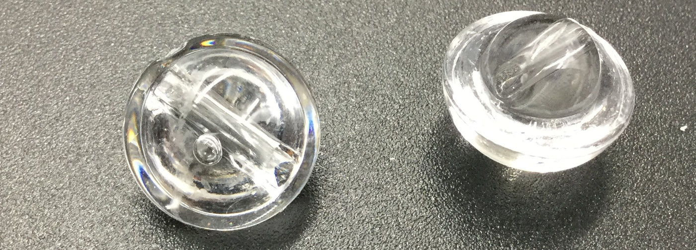 White Transparent Glass Acrylic Button