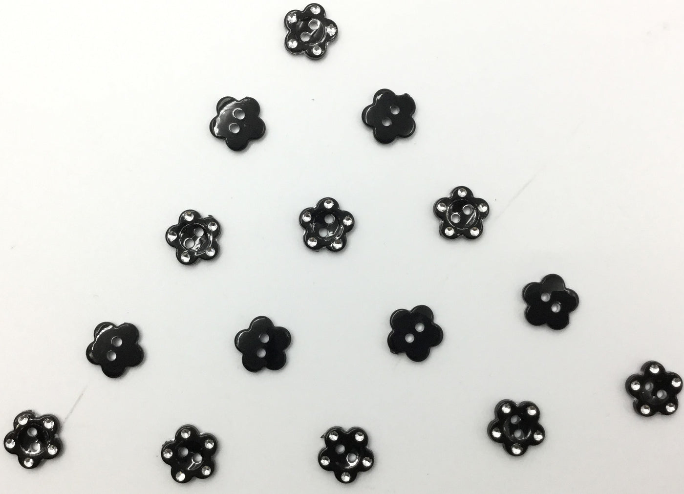 Black Flower Two Hole Acrylic Flower Buttons (Wholesale)