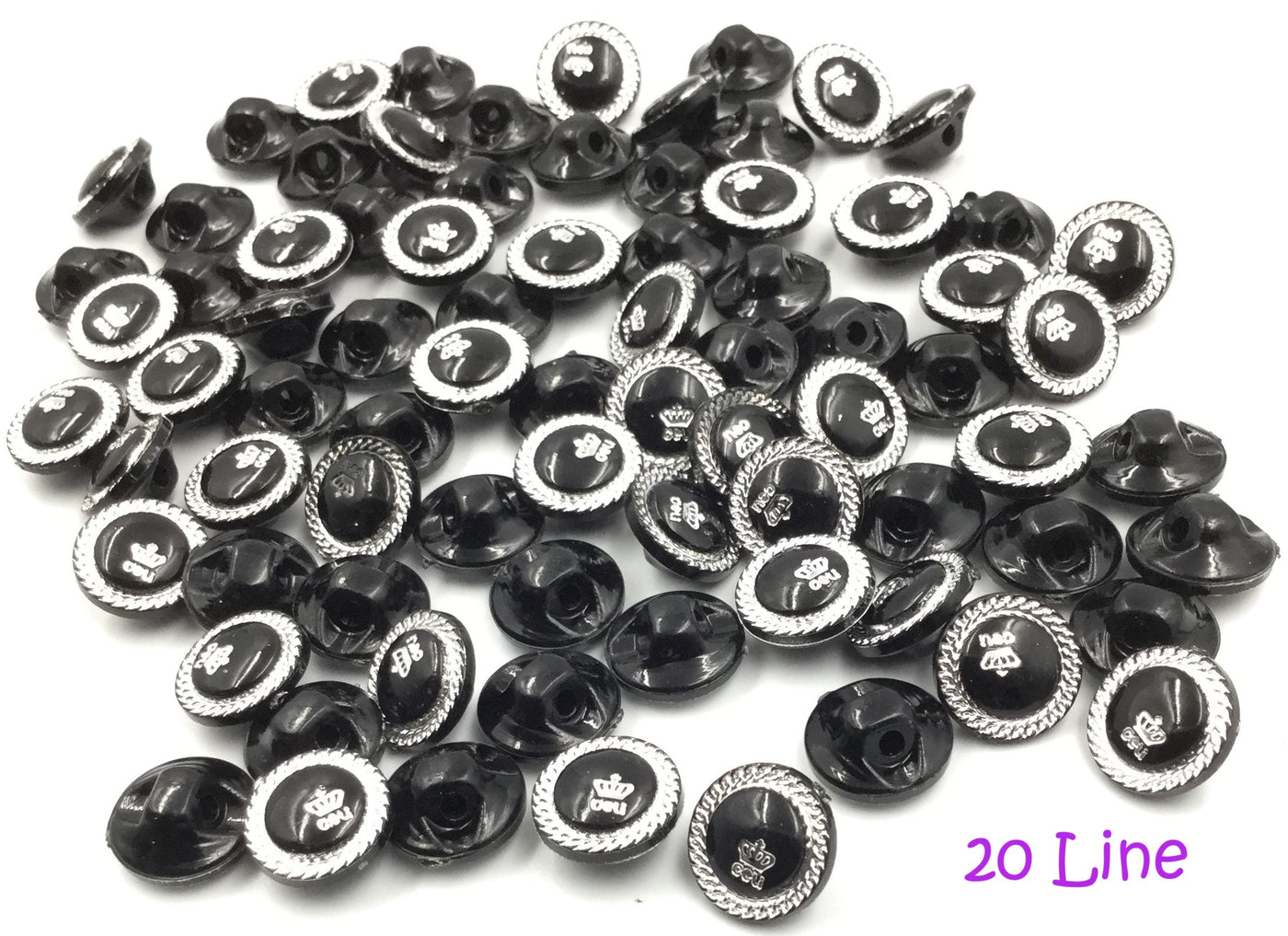 Black Round Down Hole Acrylic Buttons (Wholesale)