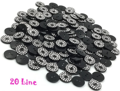 Black & White Stone Plastic Buttons