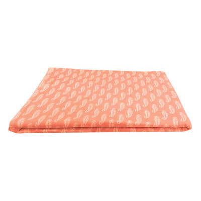 पीच पैस्ले प्रिंटेड कॉटन फ़ैब्रिक