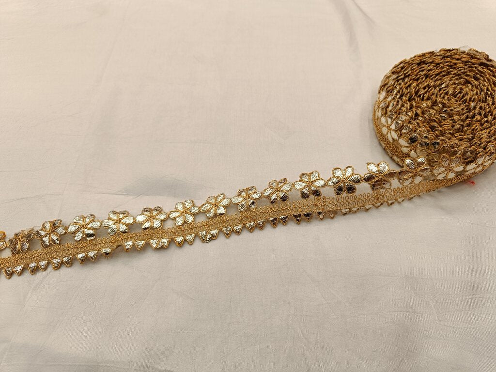 Golden Gota Chord Embroidered Border