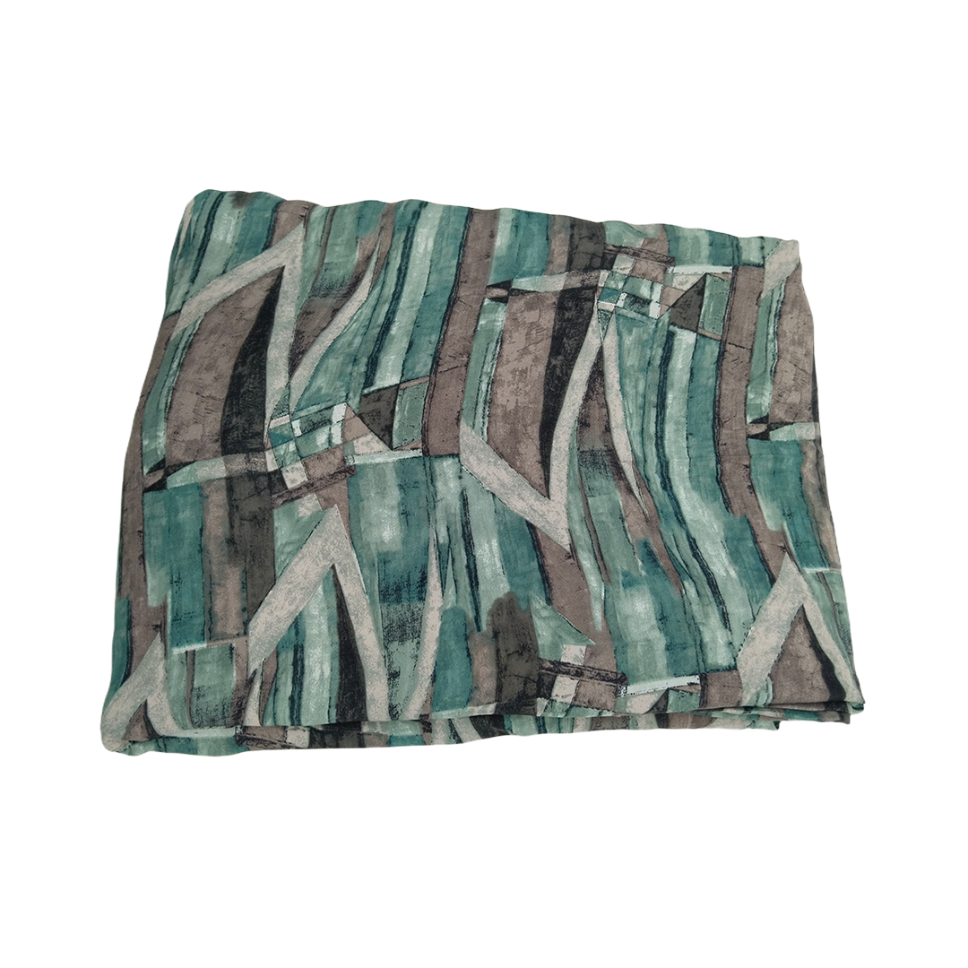 Green Shade Abstract Printed Georgette Fabric