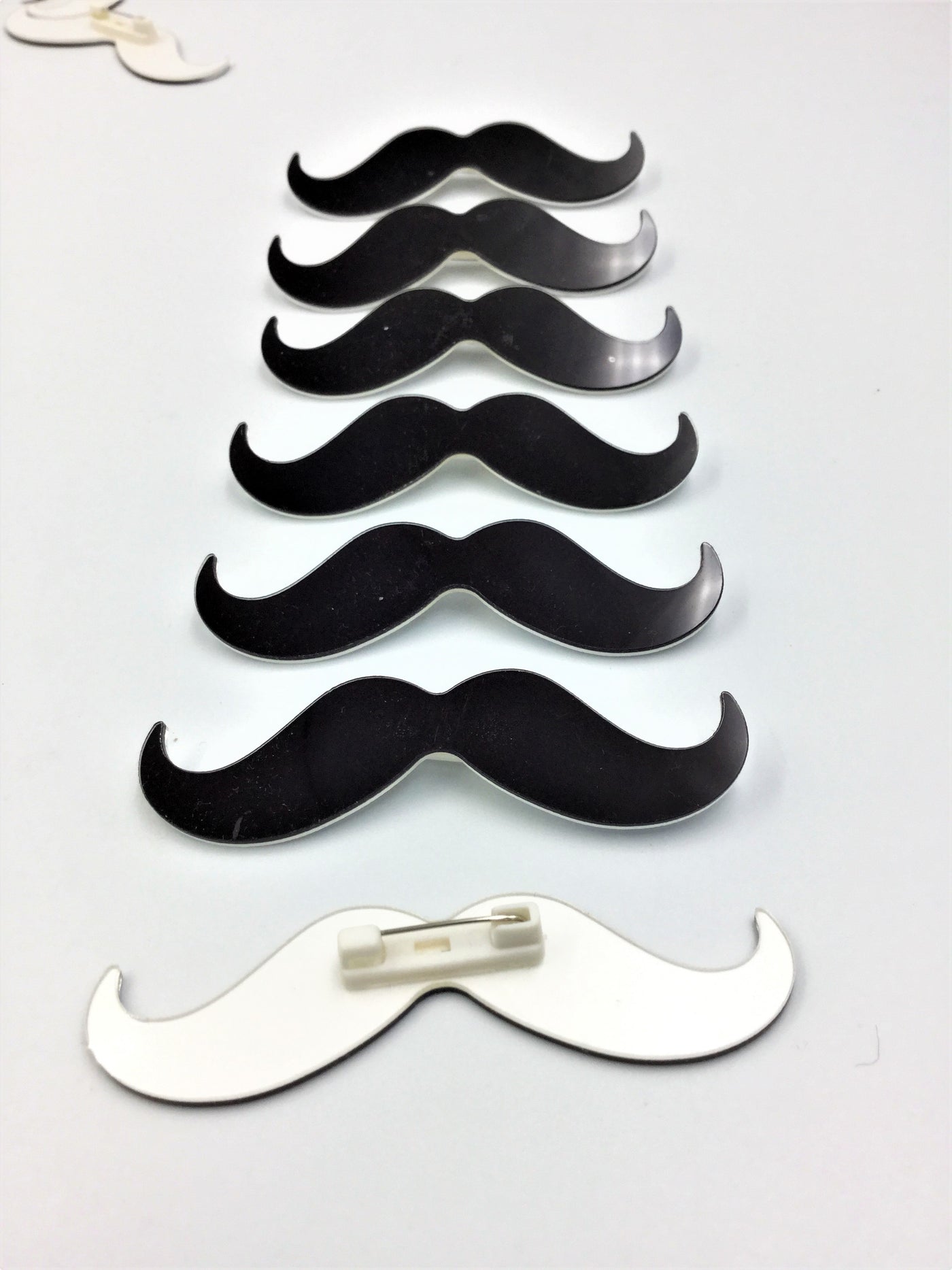 Black & White Moustache Badge