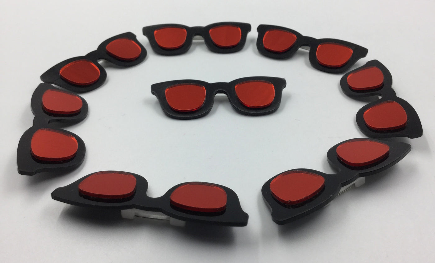 Black & Red Sunglass Badge