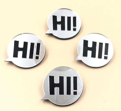 Black & White With Mirror Round Badge