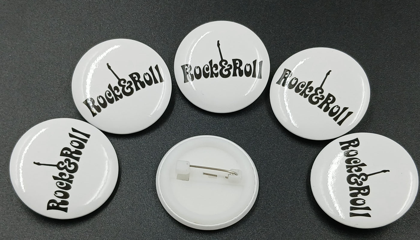 White & Black Round Badges
