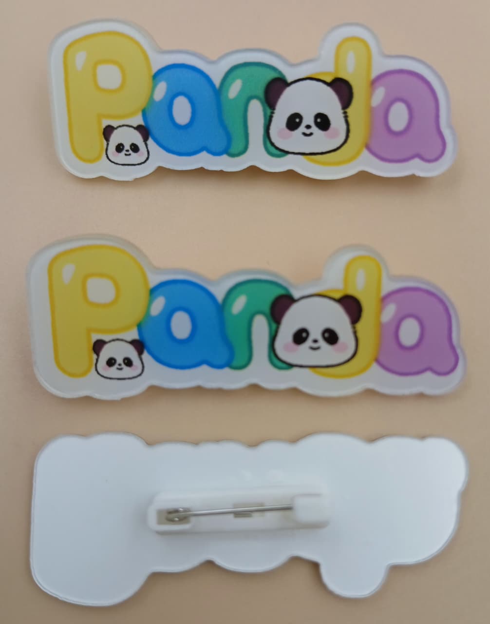 White & Multi color Glossy brooch