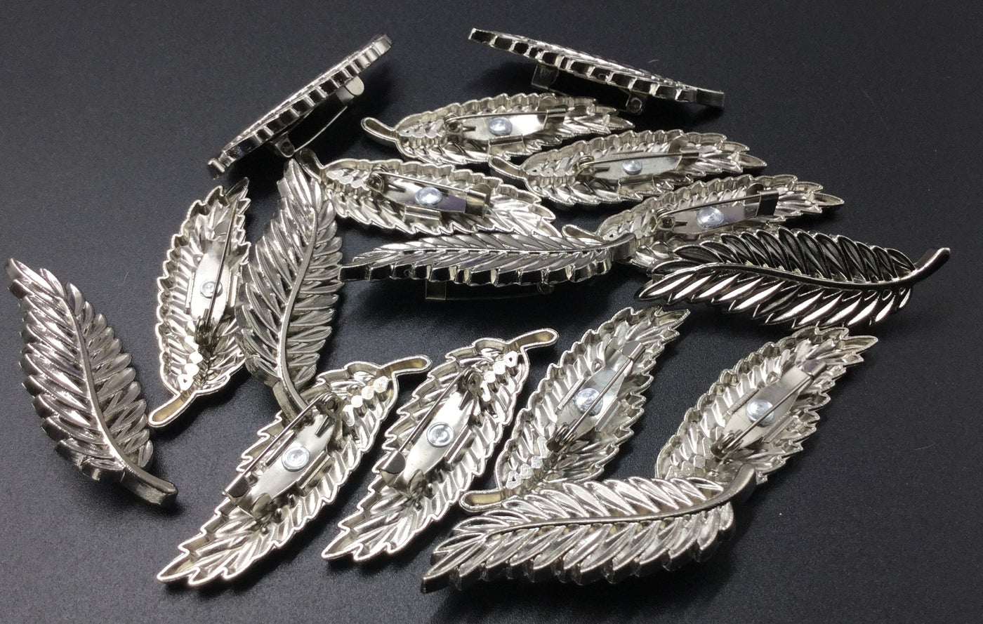 Silver Leaf Nickle Brooch