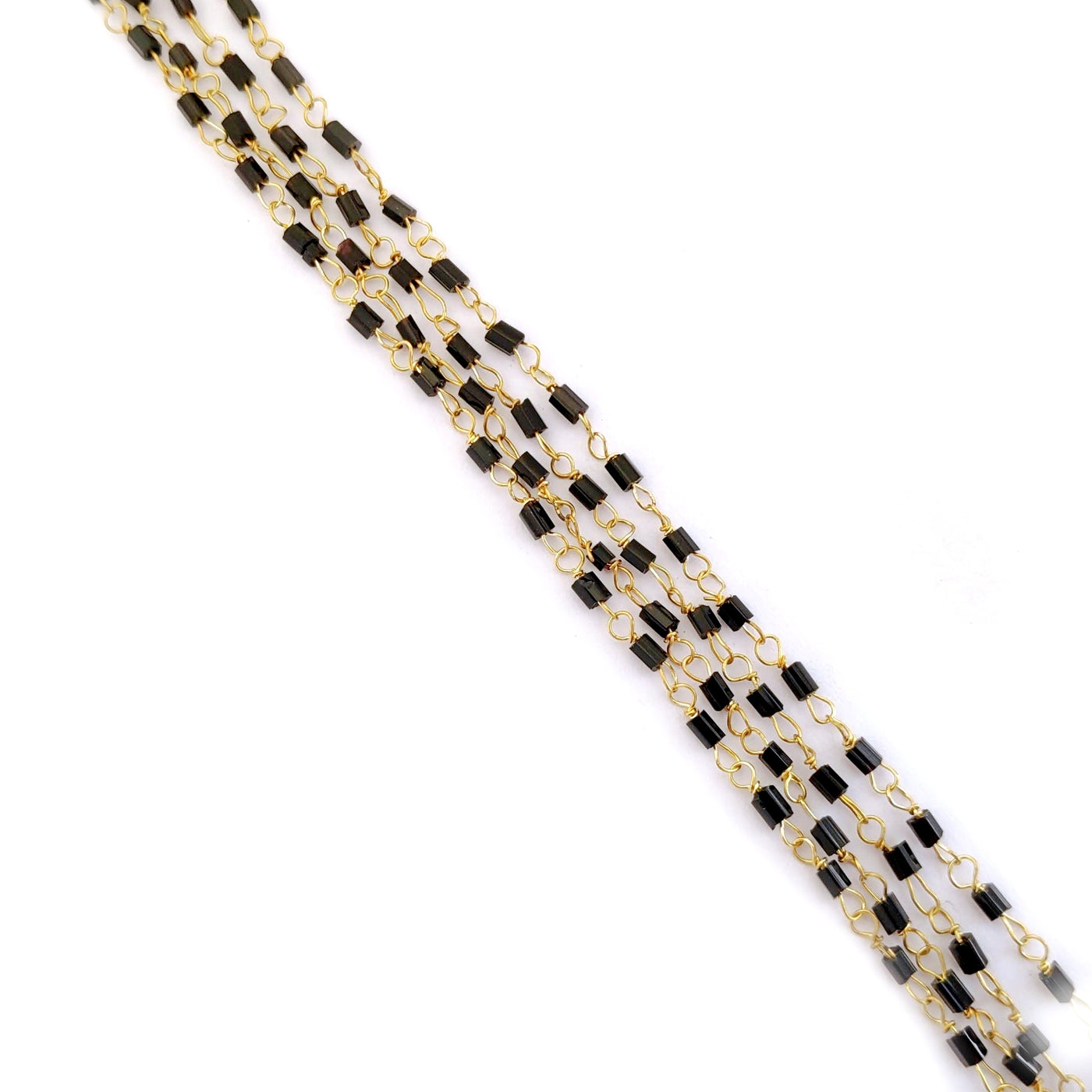 Black Tarnish Resistant Brass Bead & Brass Beaded Chain