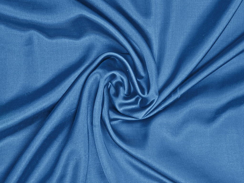 Blue Plain Dyed Modal Satin Fabric (Wholesale)