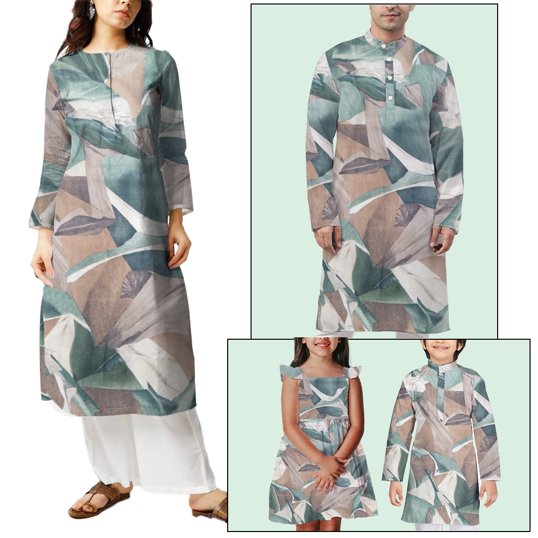 Multicolor Abstract Printed Georgette Fabric