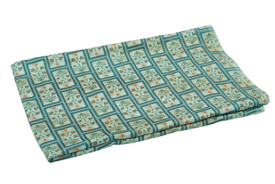 Green Floral Printed Rayon Capsule Foil Fabric