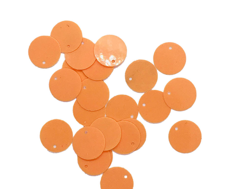 Orange Circular 1 Hole Plastic Sequins