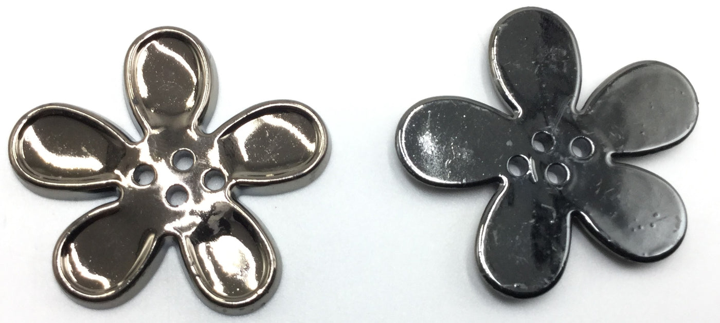 Black Flower Plastic Buttons