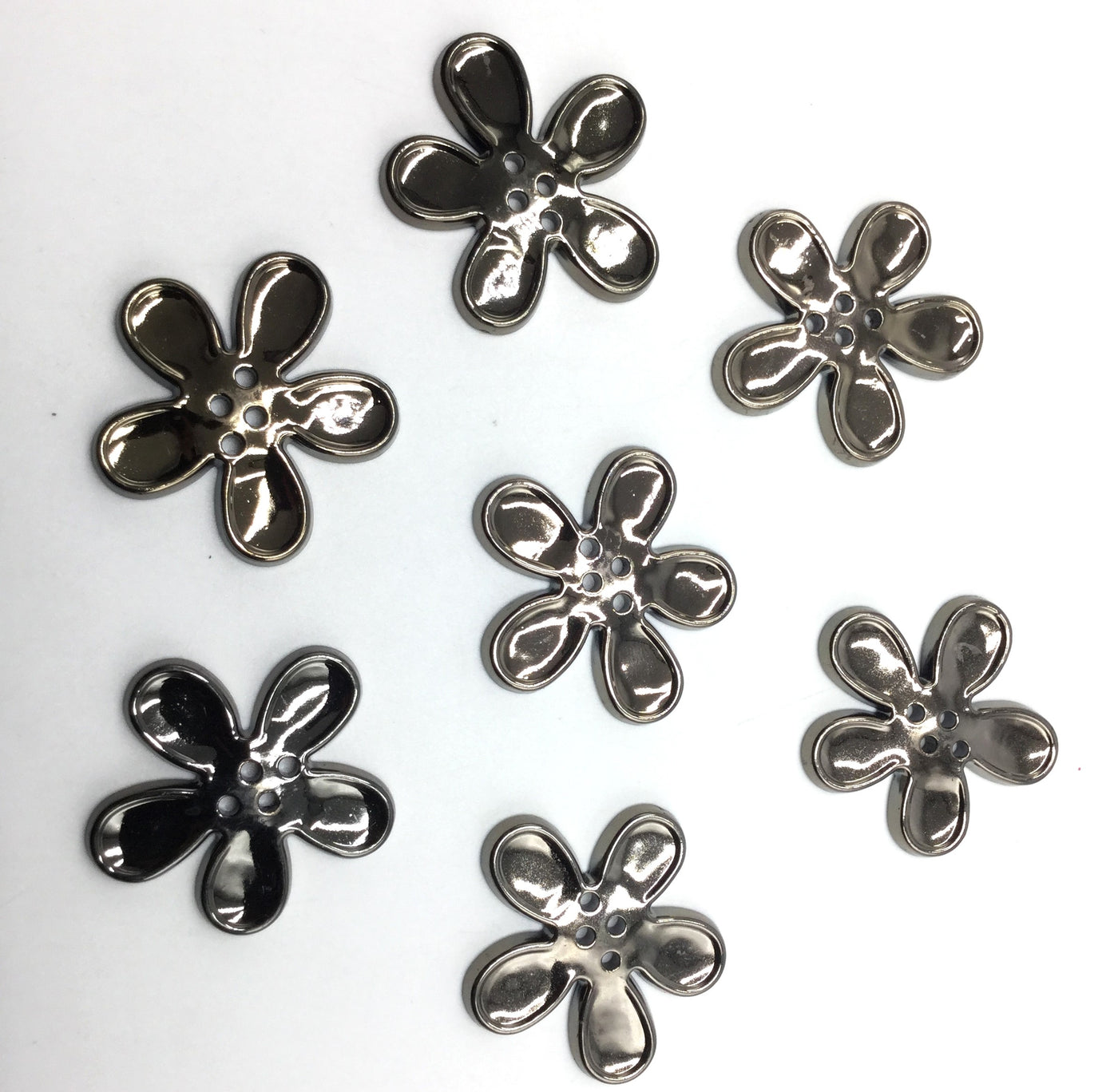 Black Flower Plastic Buttons