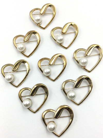 Golden Heart Brooch