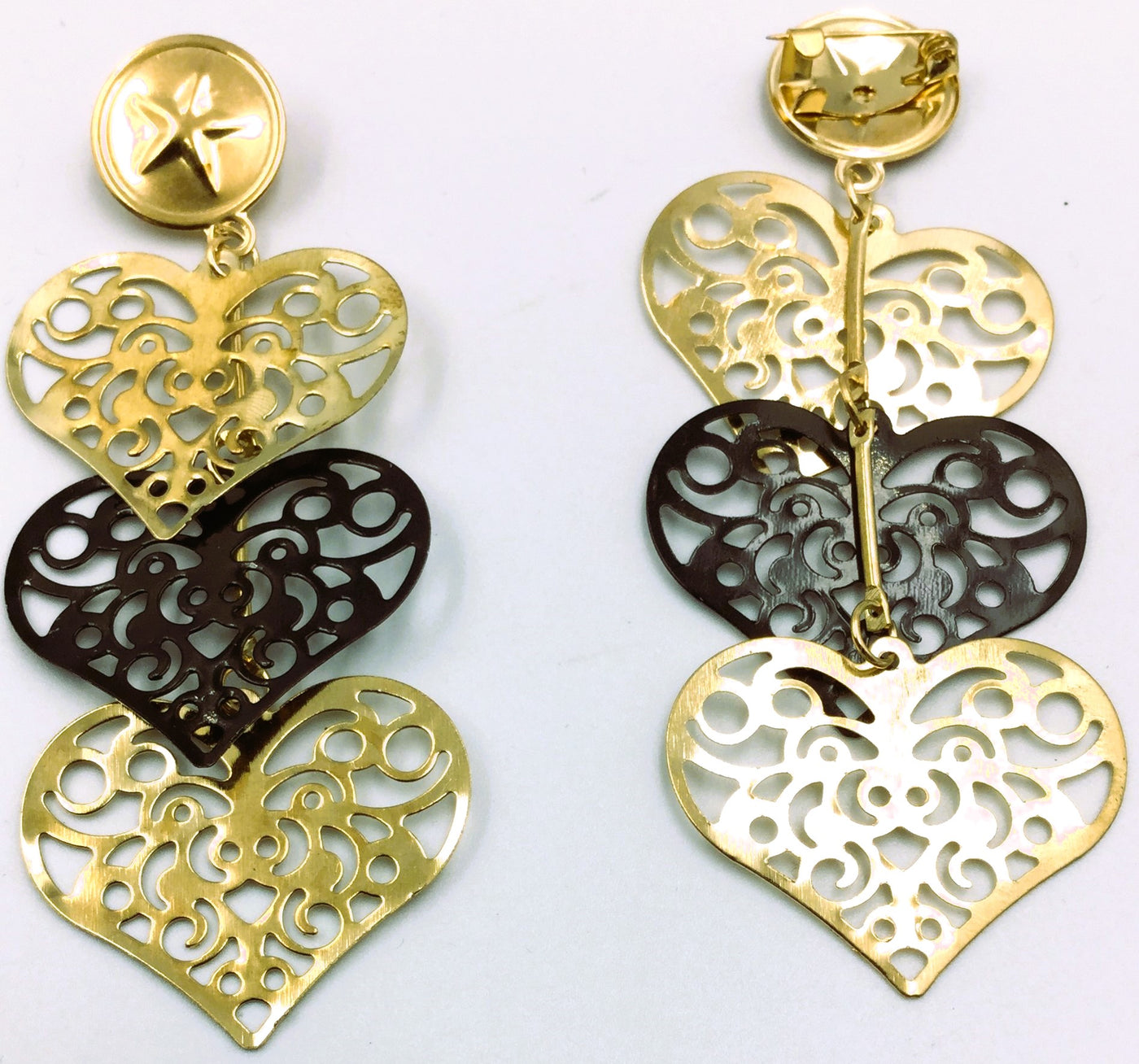 Golden & Black Heart Brooch