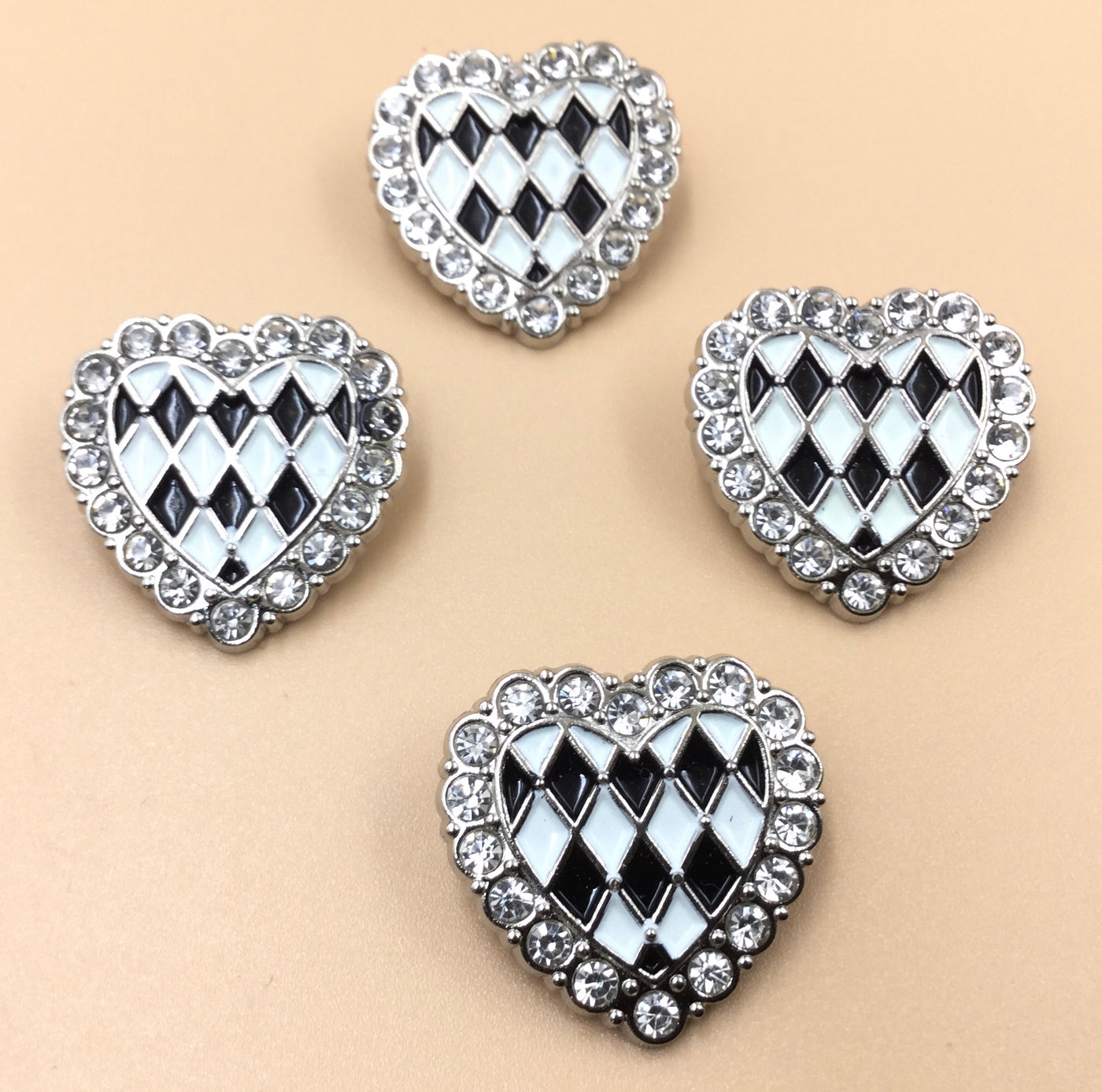 Black & White Heart Shape Clip Cufflinks