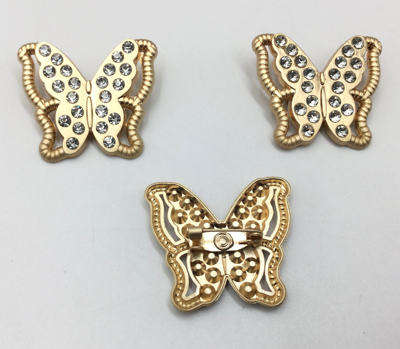 Sand Golden Butterfly Shaped Stone with Clip Cufflinks