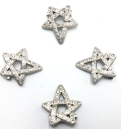 Silver Star Stone Brooch
