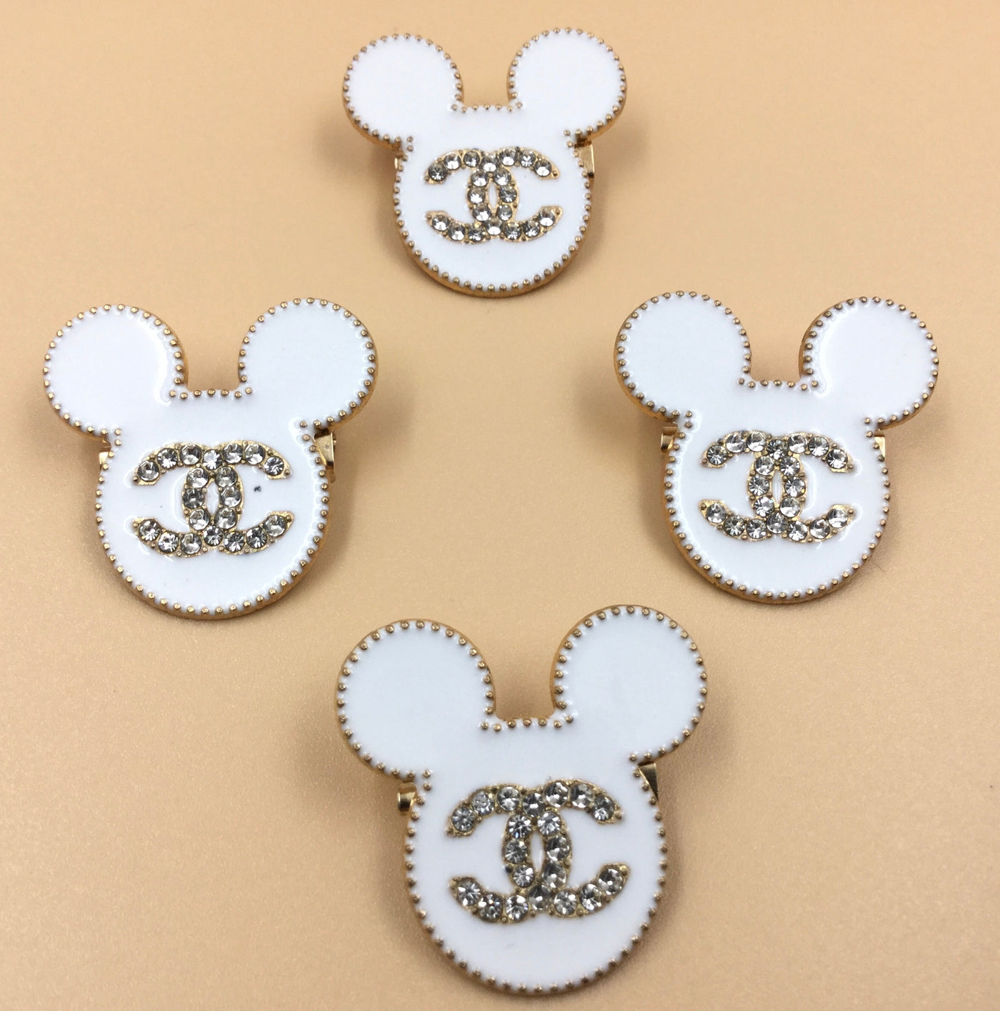 Sand Silver Mickey Shape Brooch With Pin