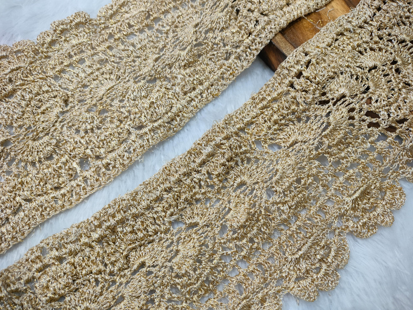 Golden Handmade Crochet Trim