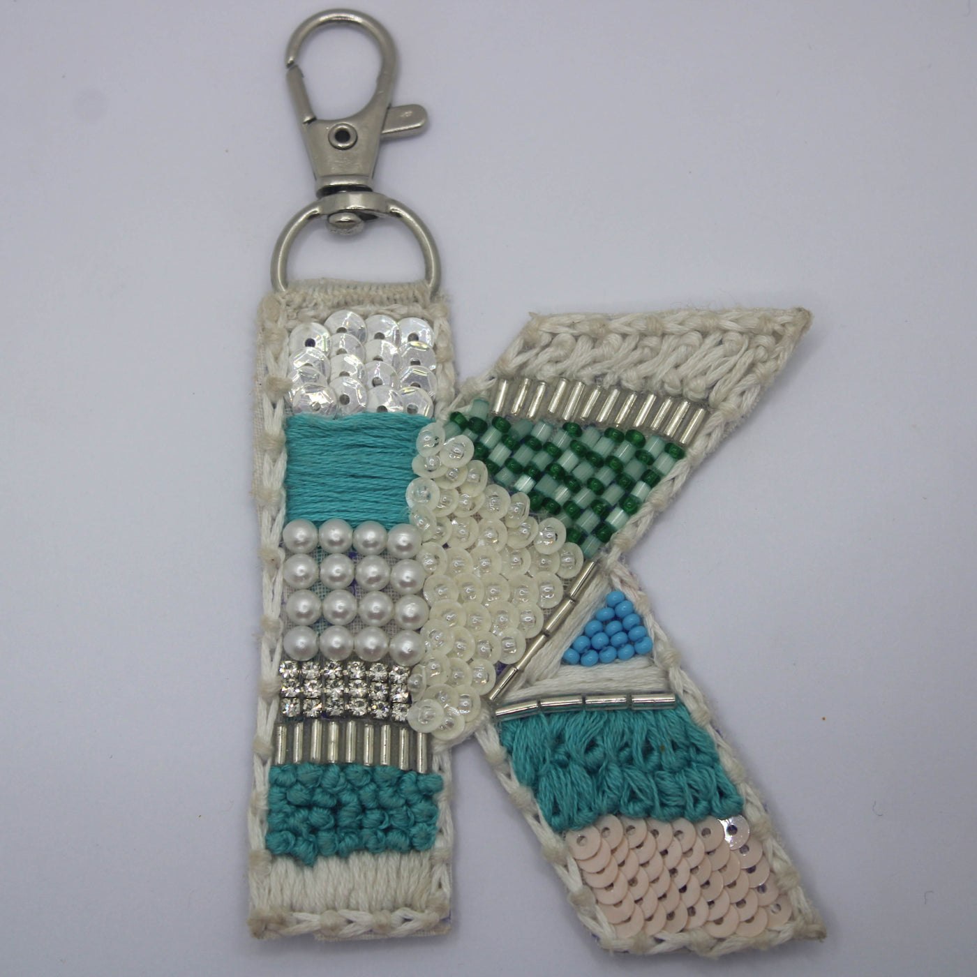 Multicolor 'K' Bag Handwork Charm