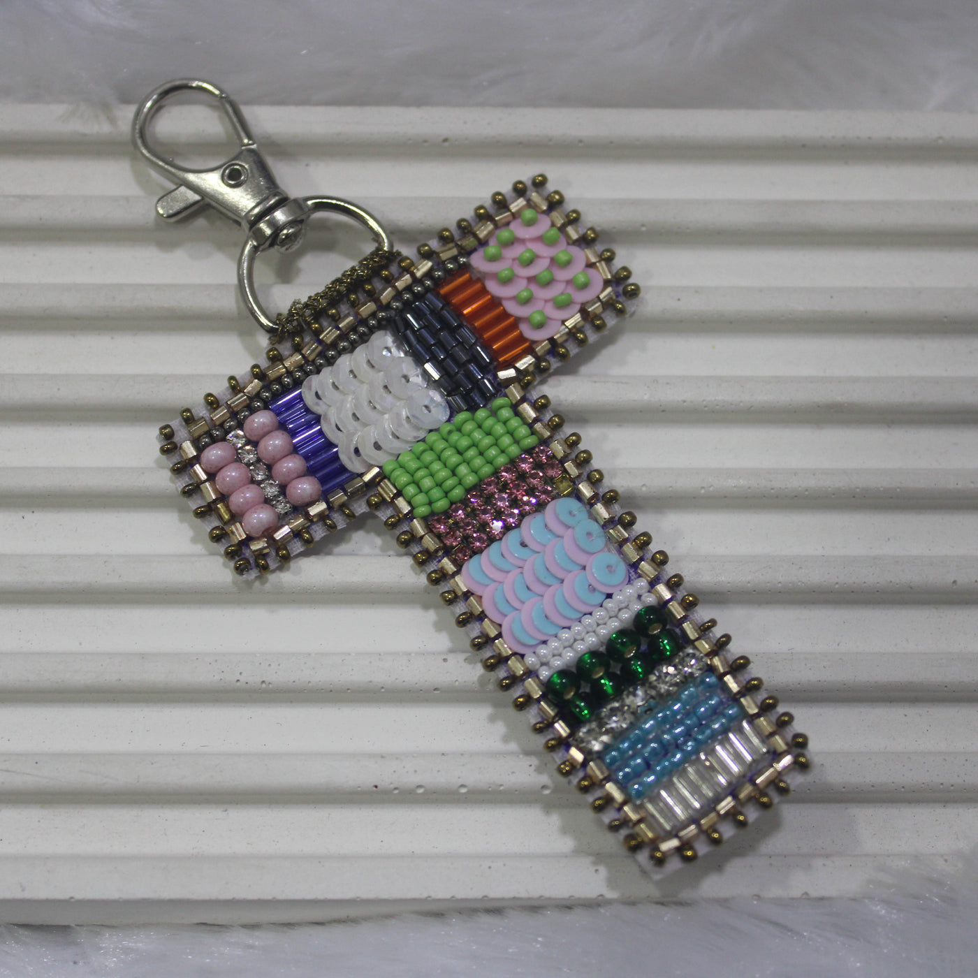 Multicolor 'T' Bag Charm