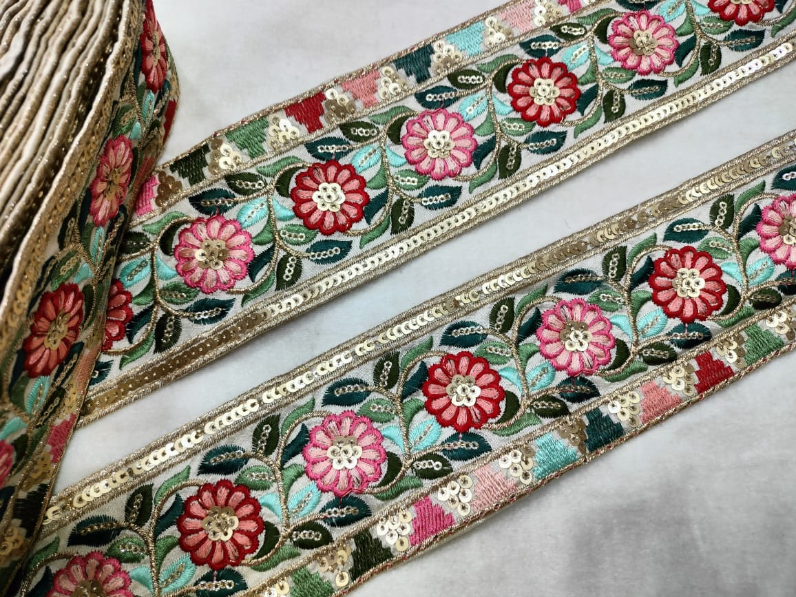 Multicolor Embroidered Lace