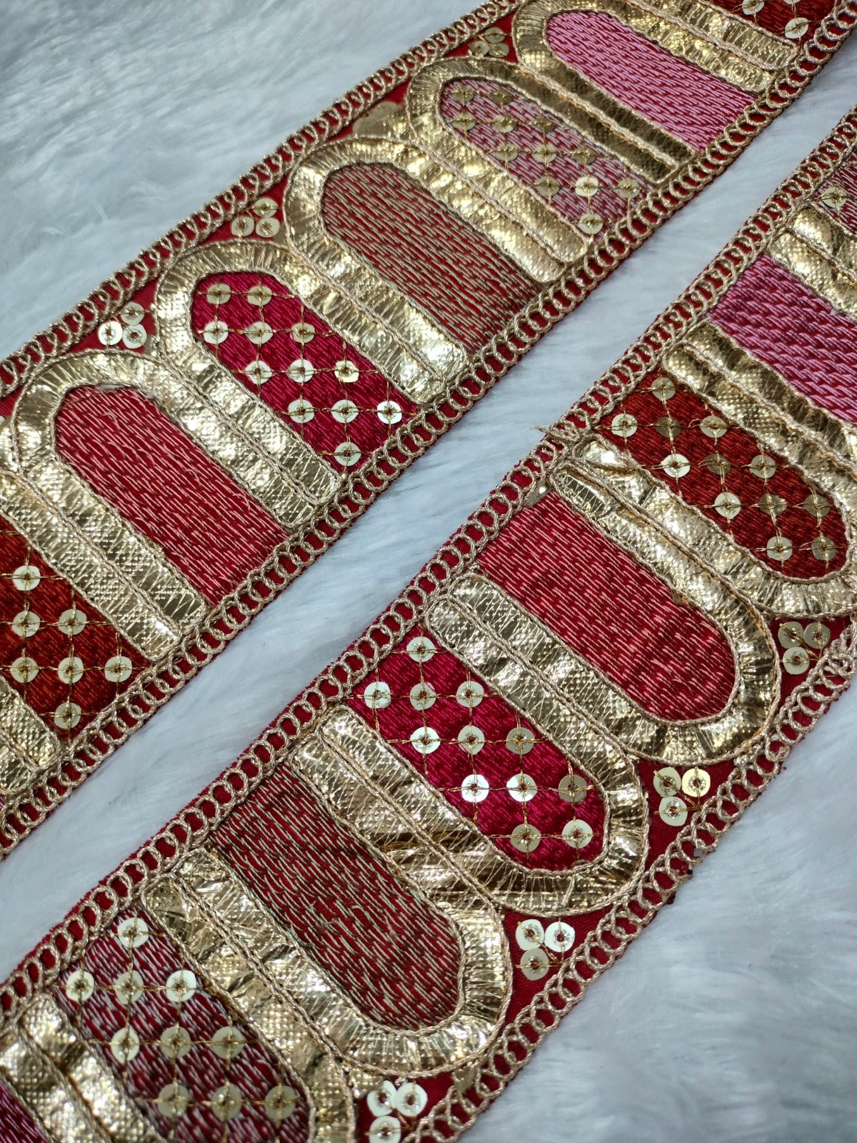 Red Traditional Fancy Embellished Trim