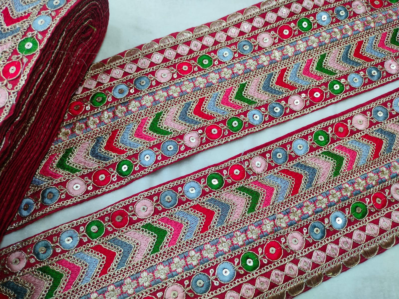 Multicolor Embroidered Lace