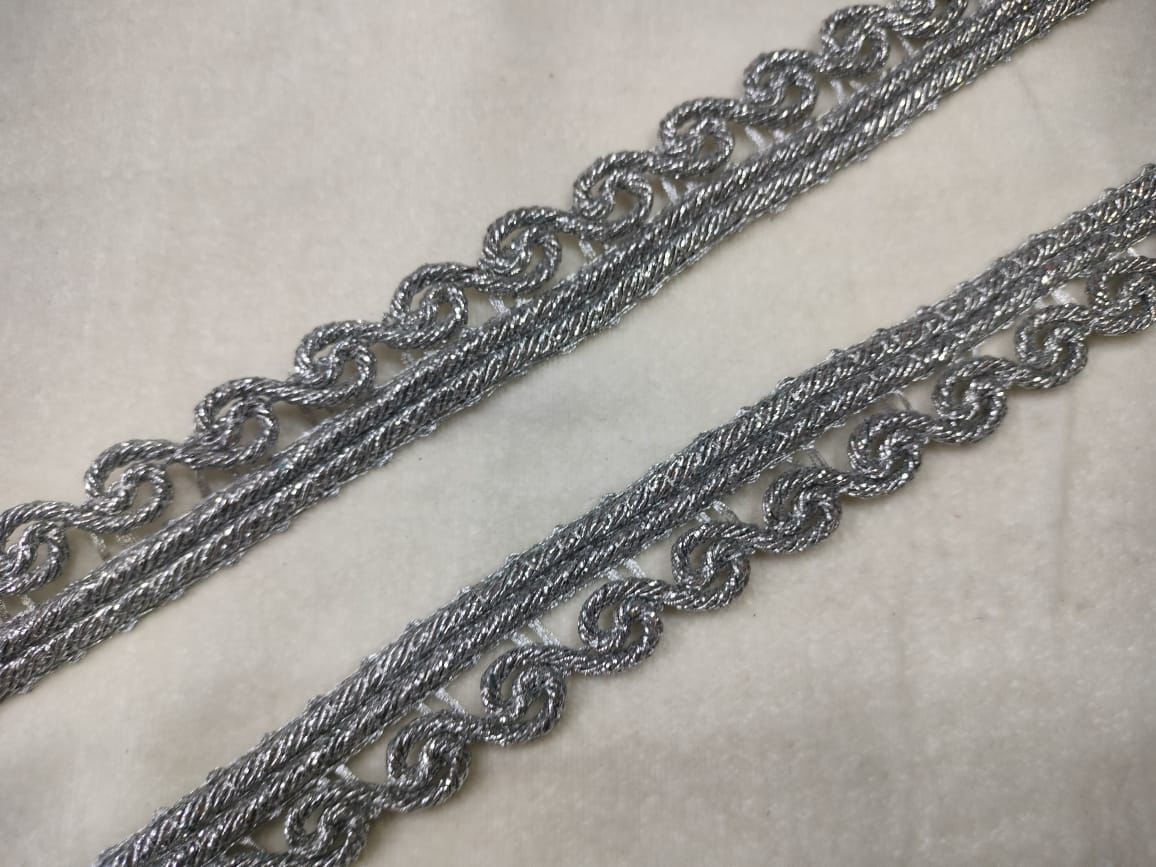 Grey Fancy Embroidered Trim