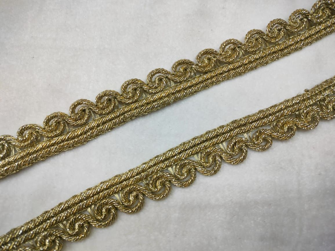 Light Golden Fancy Embroidered Trim