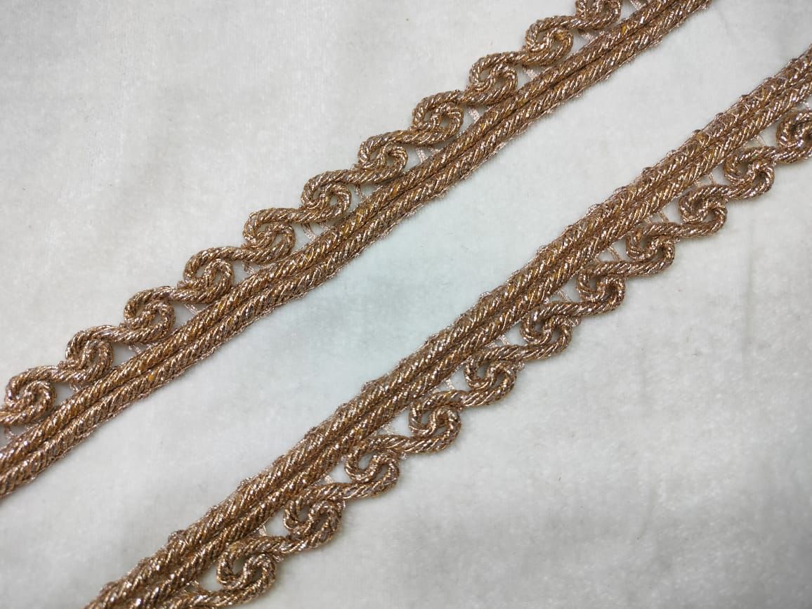 Rose Golden Fancy Embroidered Trim