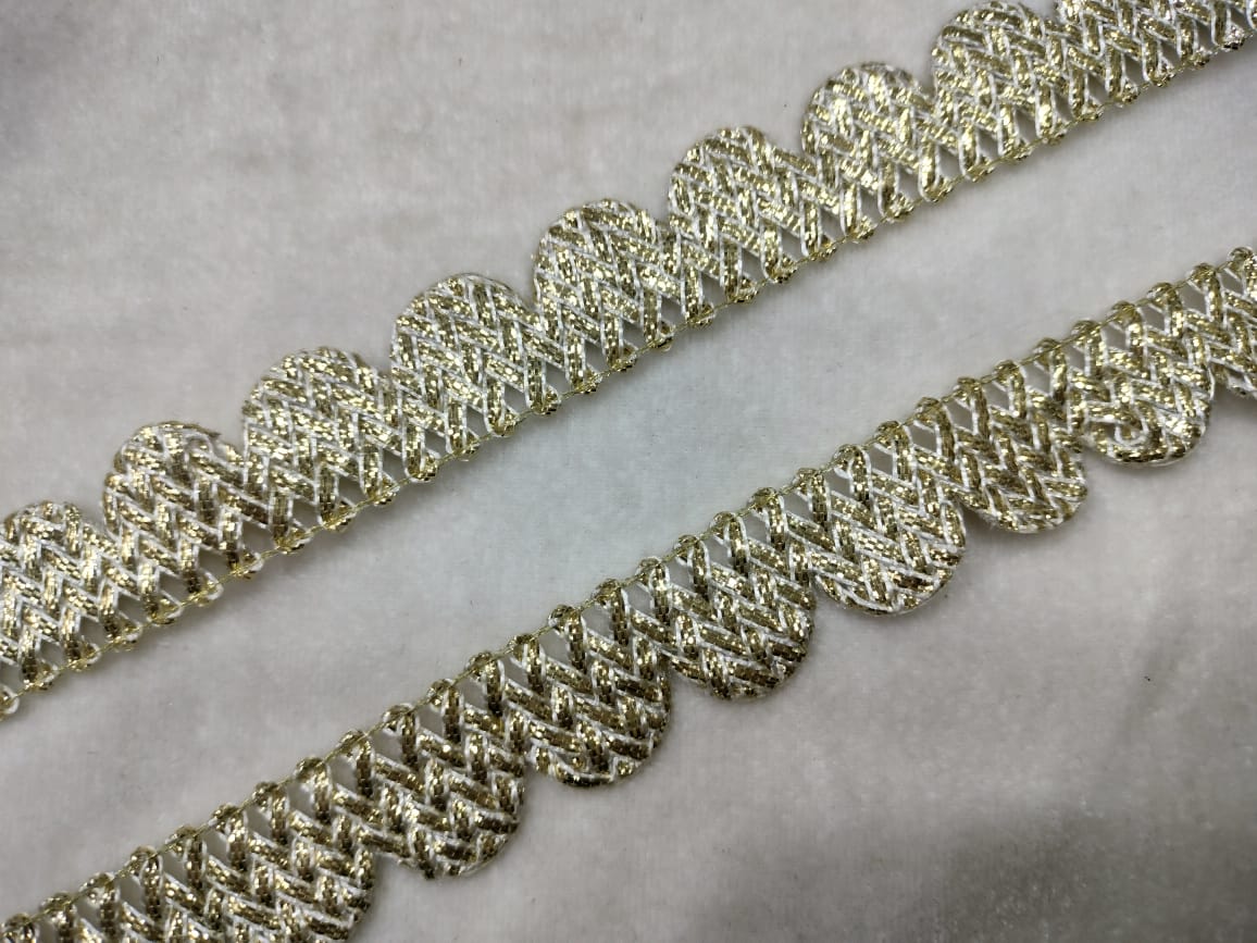 Silver & Golden Fancy Embellished Trim