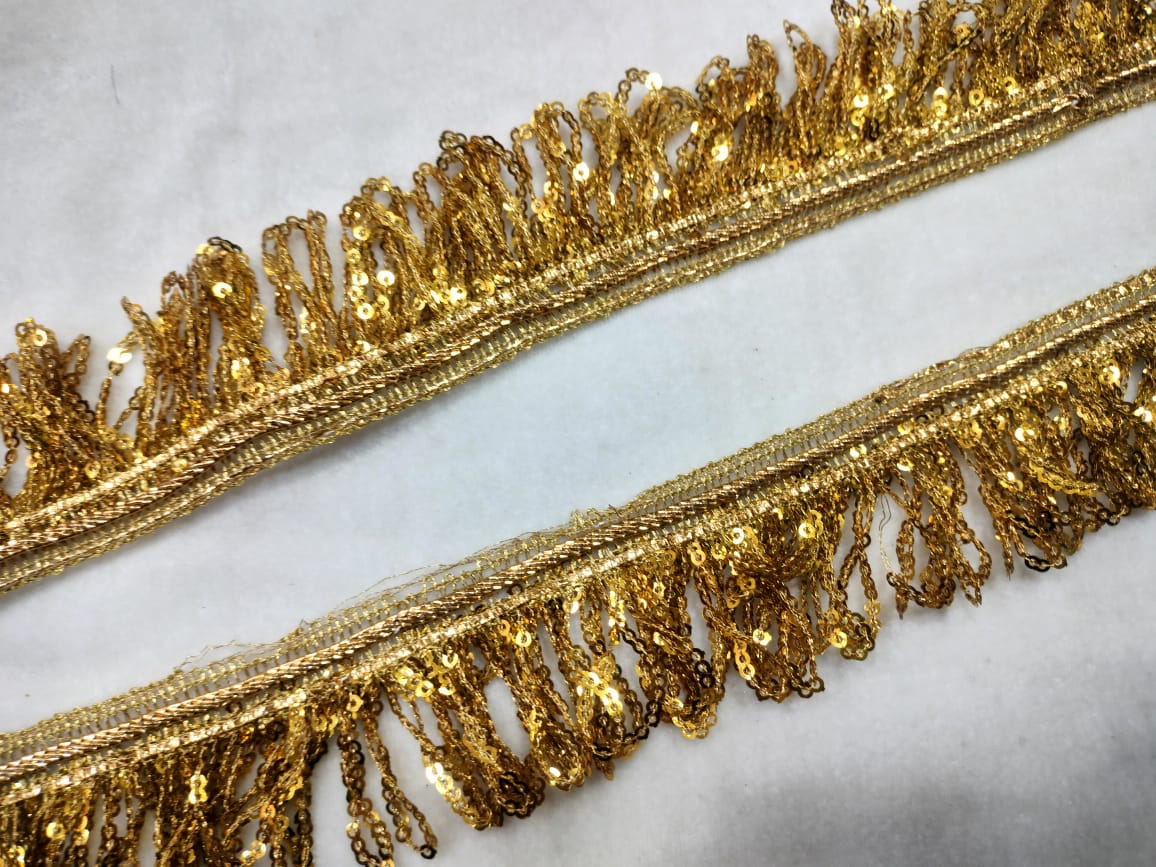 Yellow & Golden Fancy Embellished Trim