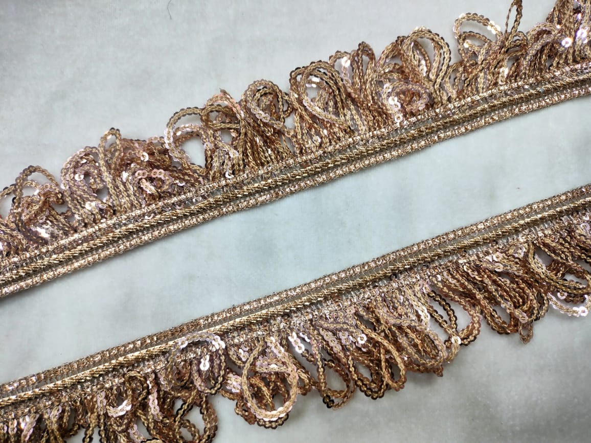 Dark Golden Fancy Embellished Trim