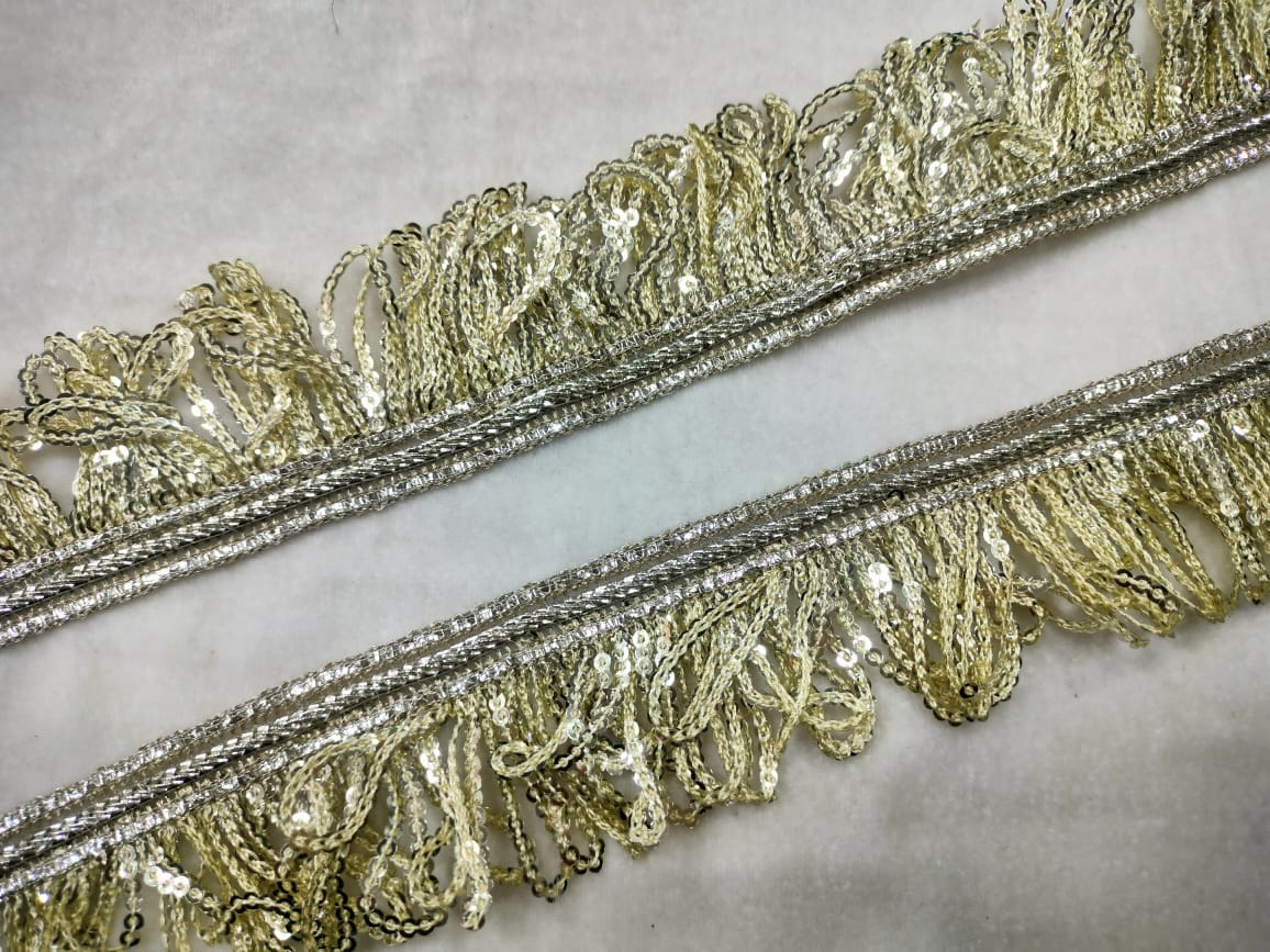 Silver Fancy Embellished Trim