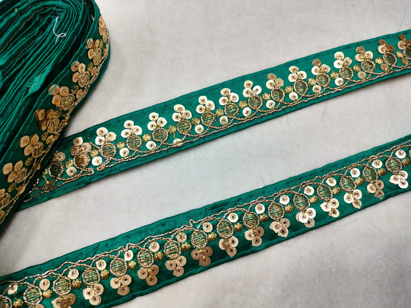 Green Fancy Sequin Trim