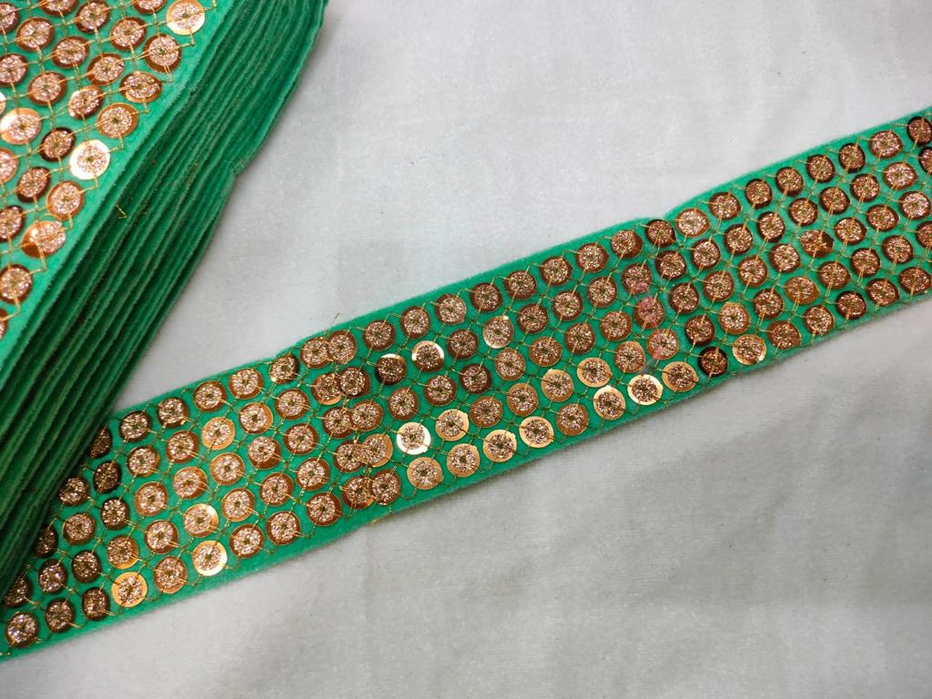 Green Fancy Sequence Trim