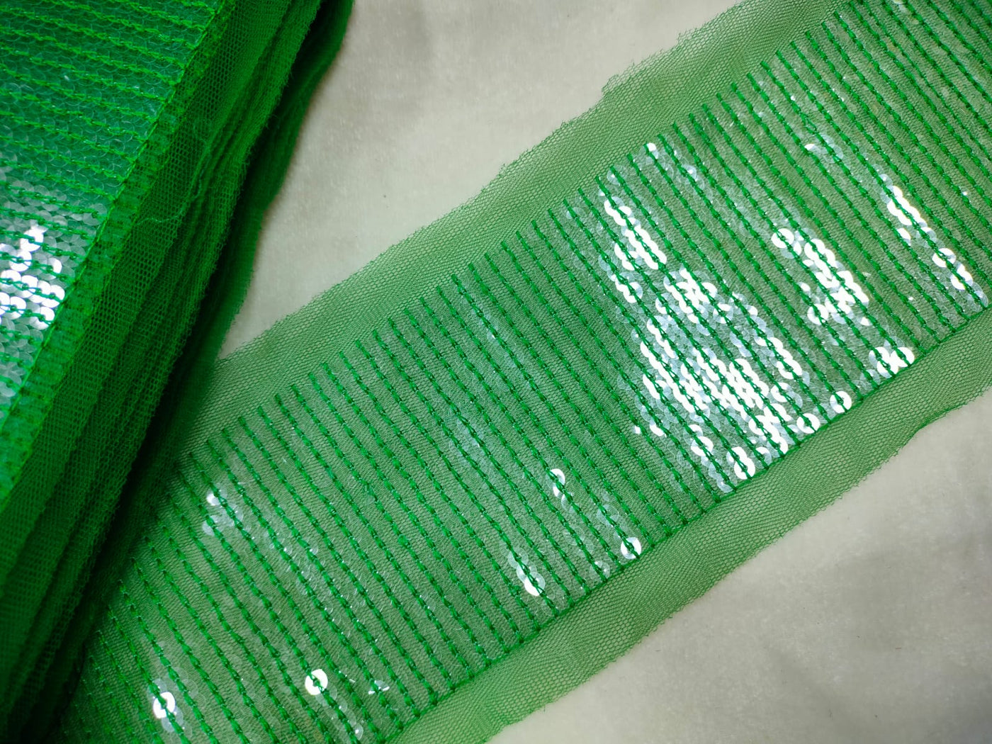 Green Fancy Sequence Trim