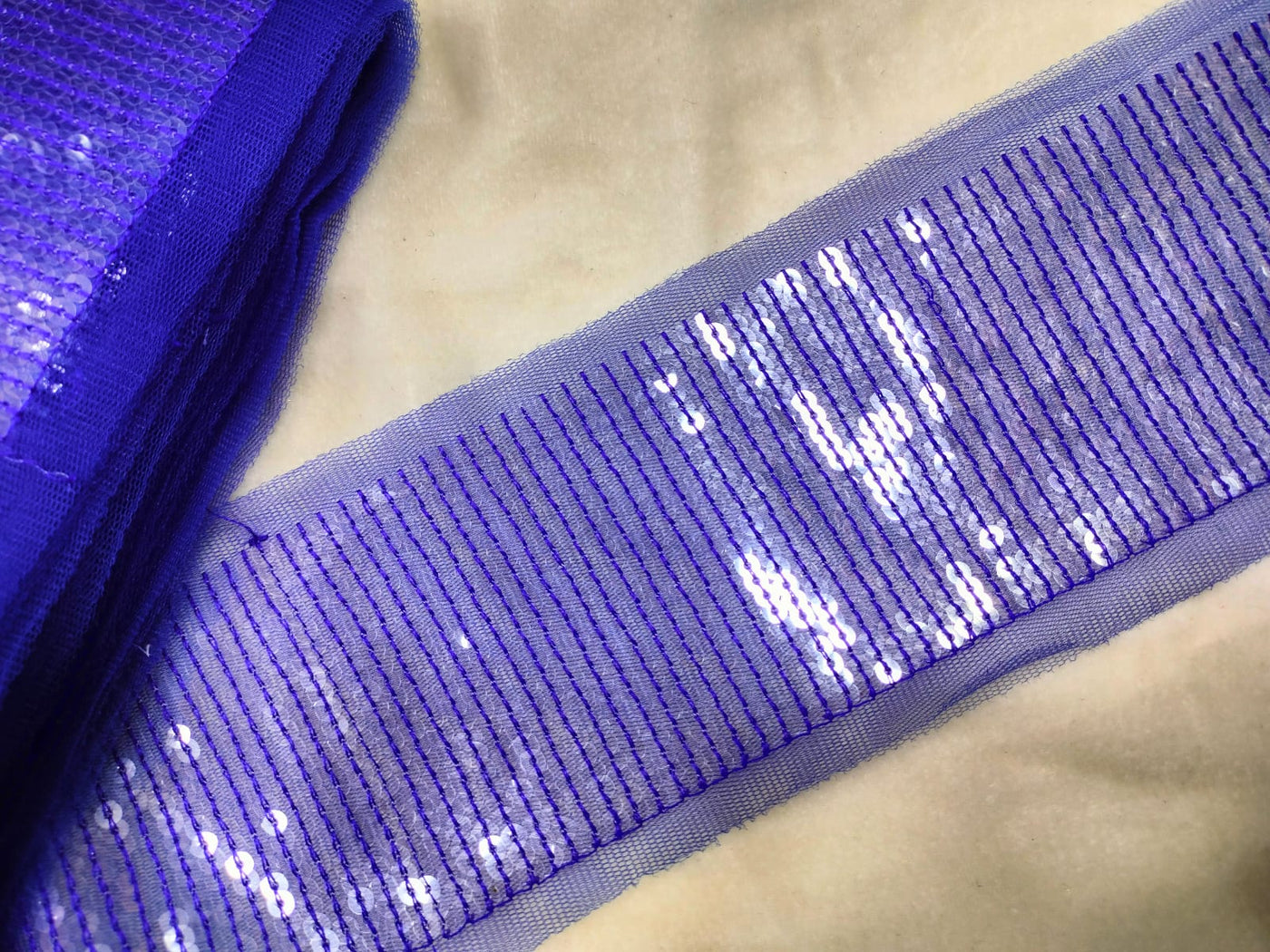 Indigo Blue Fancy Sequence Trim