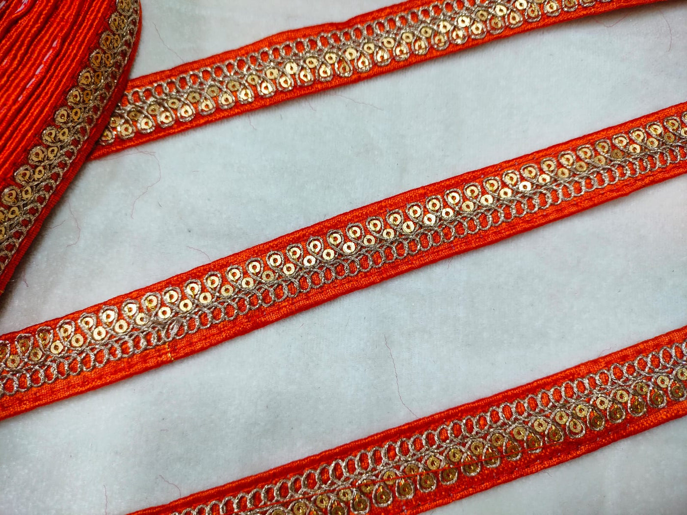 Orange Fancy Sequence Trim