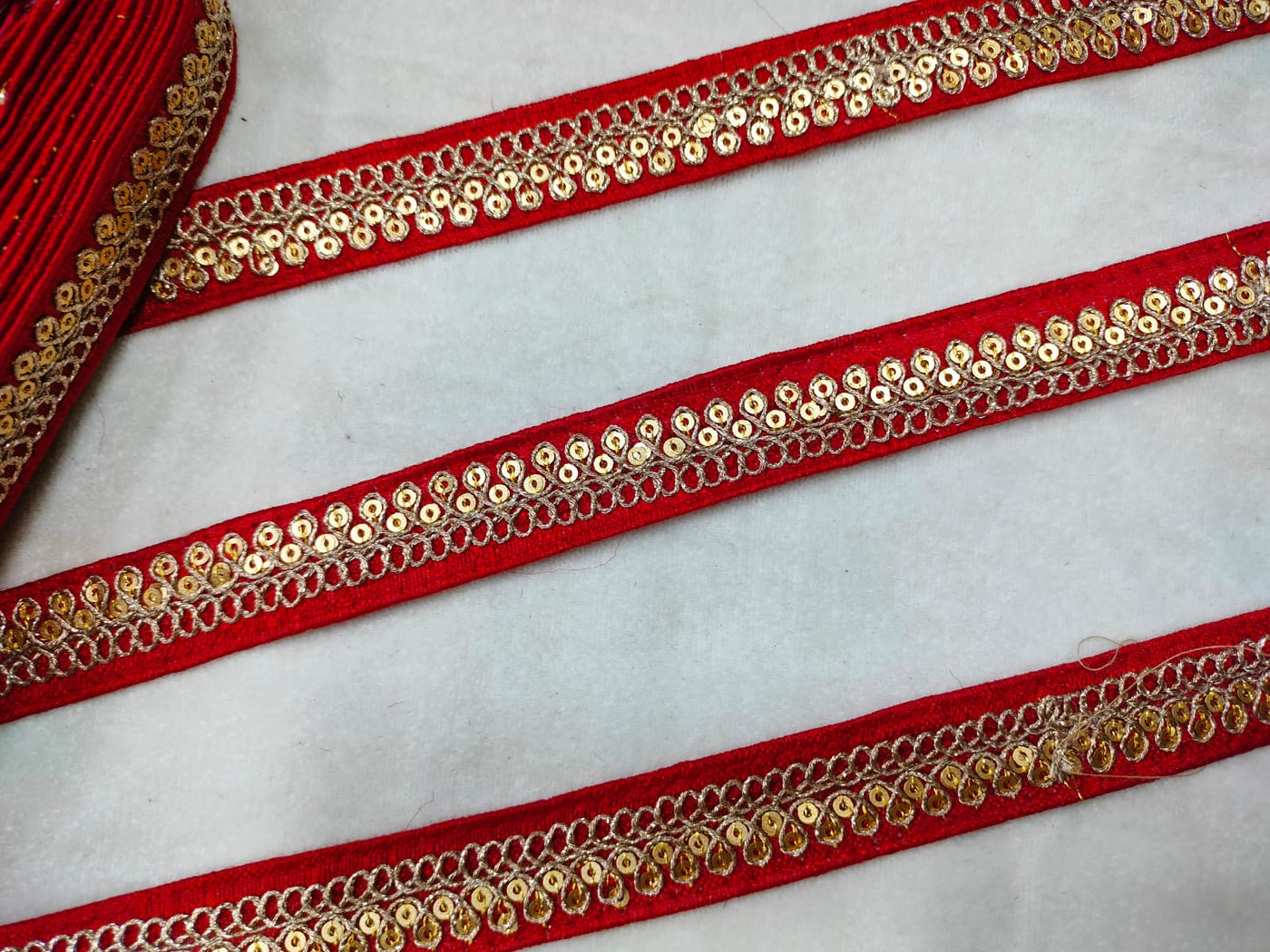 Red Fancy Sequence Trim