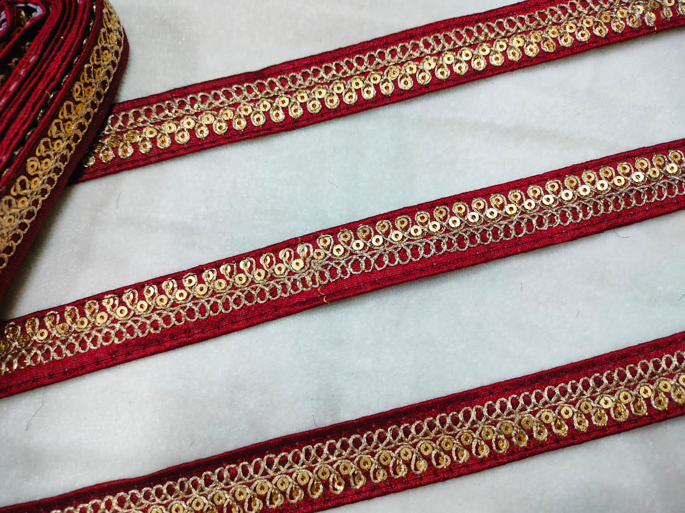 Red Fancy Sequence Trim