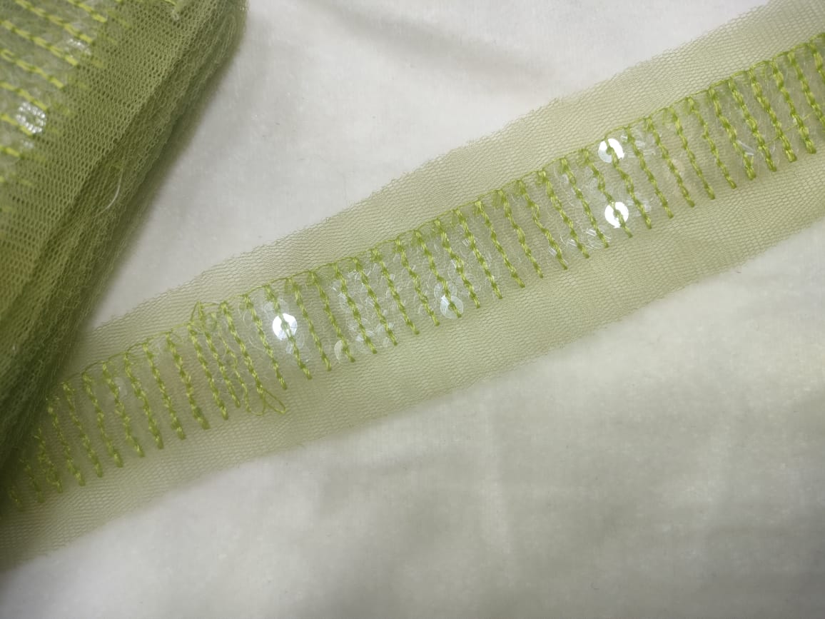 Green Fancy Sequence Trim