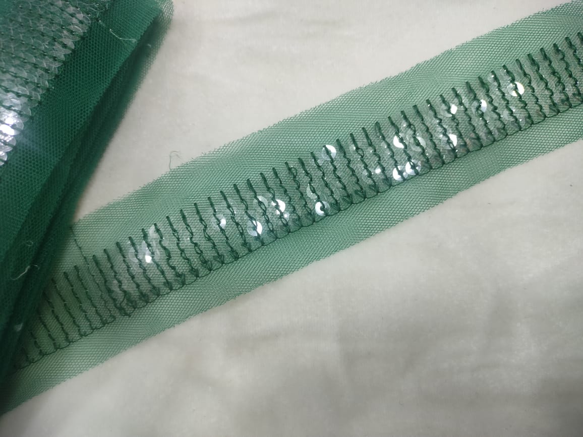 Green Fancy Sequence Trim